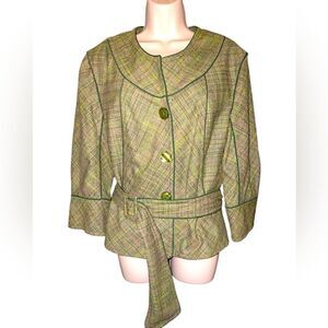 NINE & COMPANY 16 jacket, blazer suit Green with belt